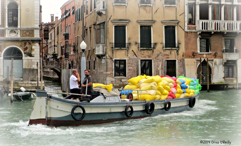 Barging down the Grand Canal.