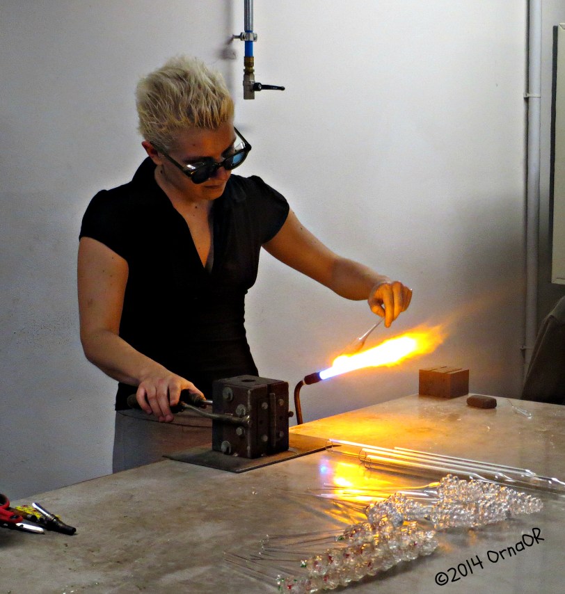 Bottle blowing at Bottega