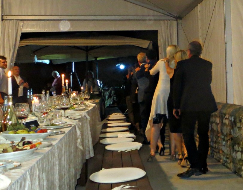 Conga line at Bottega vendemia