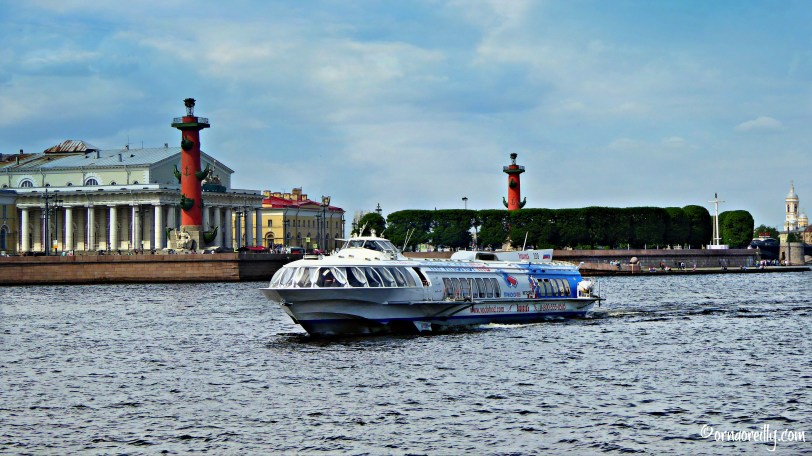Hydrofoil in front of the Rostral Columns and Old Stock Exchange